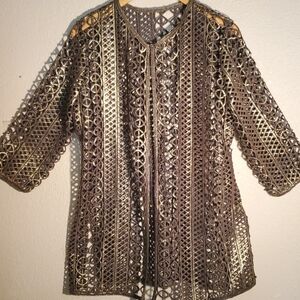 🌿OLIVE GREEN & GOLD FOILED JACKET - SIZE 1 (8)🌿